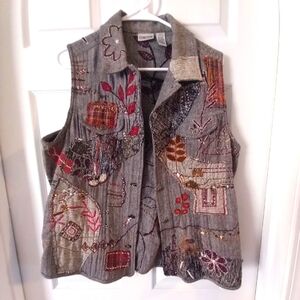 Chicos size 2 12 large embroidered vest